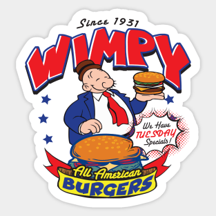 Wimpy All American Burger Sticker